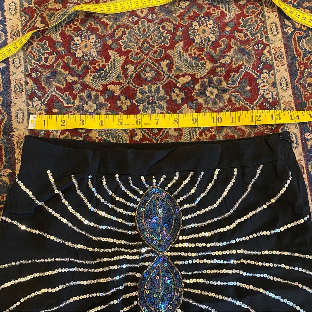 Spell and the Gypsy mini skirt sequin small 8 vintage black blue beaded - Picture 6 of 7